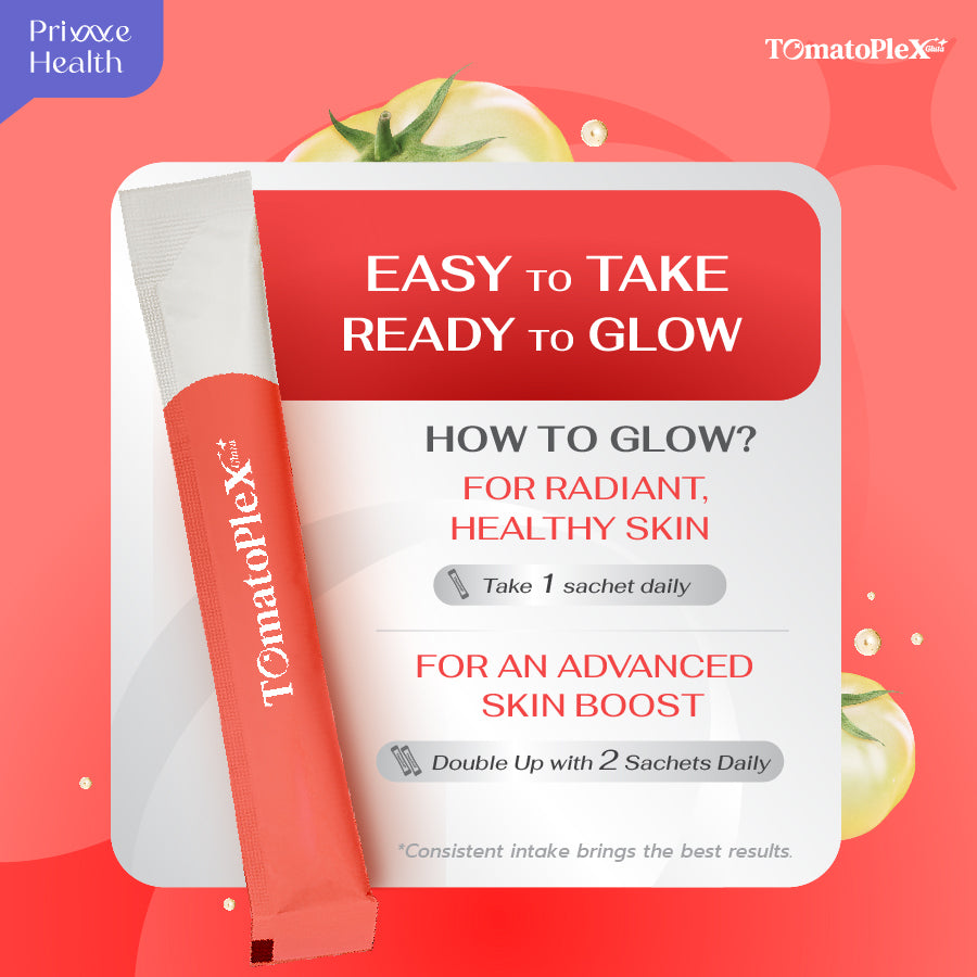 Tomato Plex Gluta Plus | Skin Vitamin: Ready-to-Take, 14 Sachets